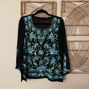 Unbranded Heavily Embroidered Floral Blouse Tunic Kurti Top *see msrmts B24‎